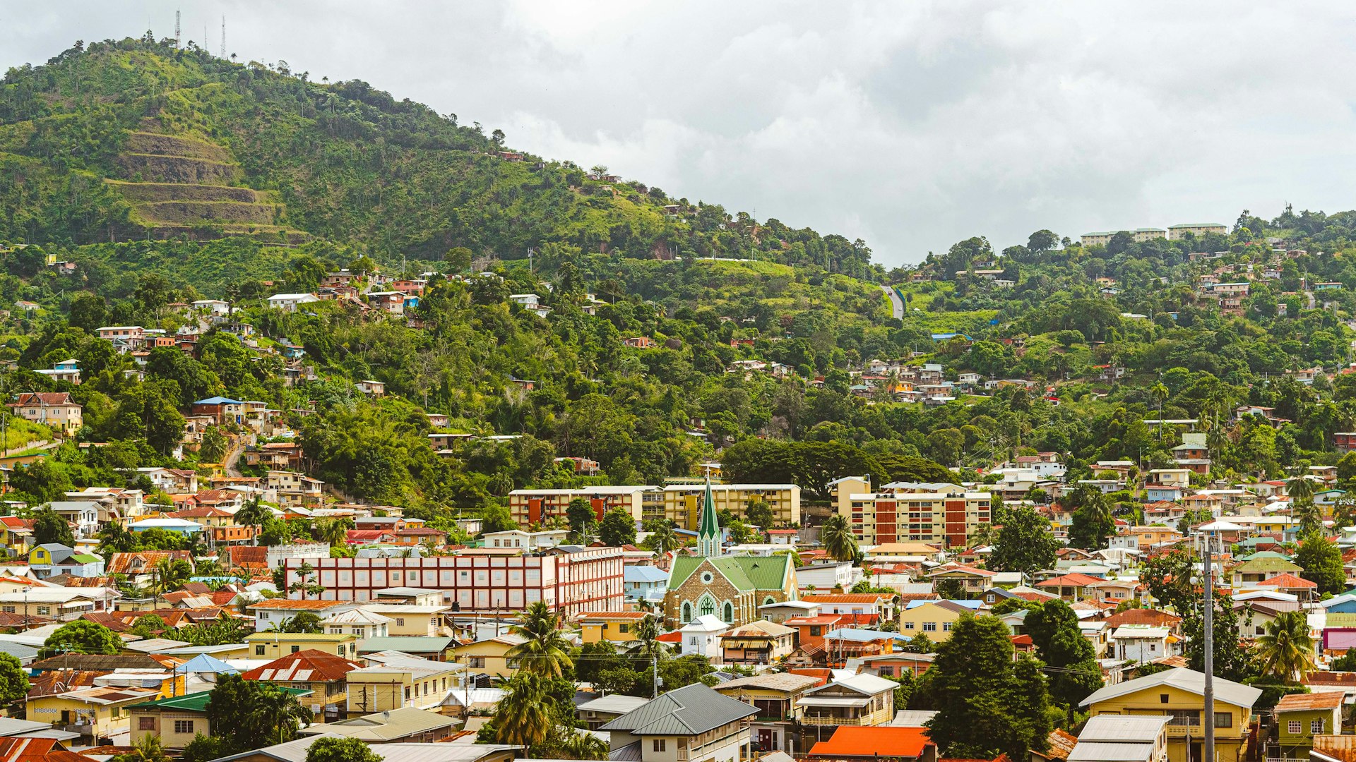 Aerial view of Port of Spain, Trinidad